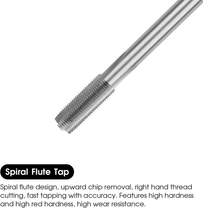 Winfox M8 x 1 Straight Flute Thread Tap and 7.0mm Twist Drill Bit Set, Metric Titanium Plated 6542 High Speed Steel Machine Screw Thread Tap Threading Drilling Tool - Image 2